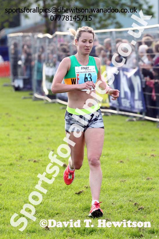 Danielle Hodgkinson (Wallsend) finishing the 2014 Blaydon Races. Photo: David T. Hewitson/Sports for All Pics